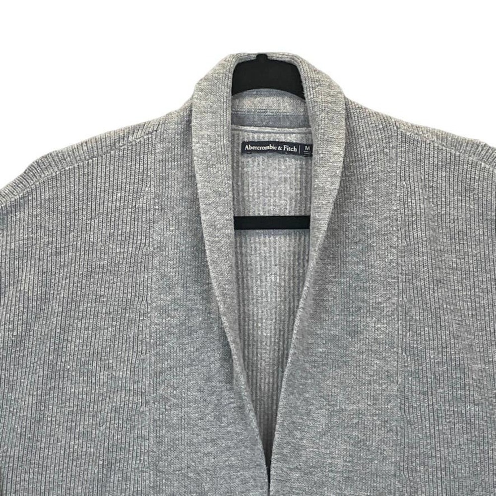 Abercrombie & Fitch Womens Cardigan Sweater Long Sleeve Front Pocket Gray Medium - Picture 4 of 11